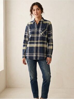 Alpine Design Navy Plaid Womens Flannel Shirt